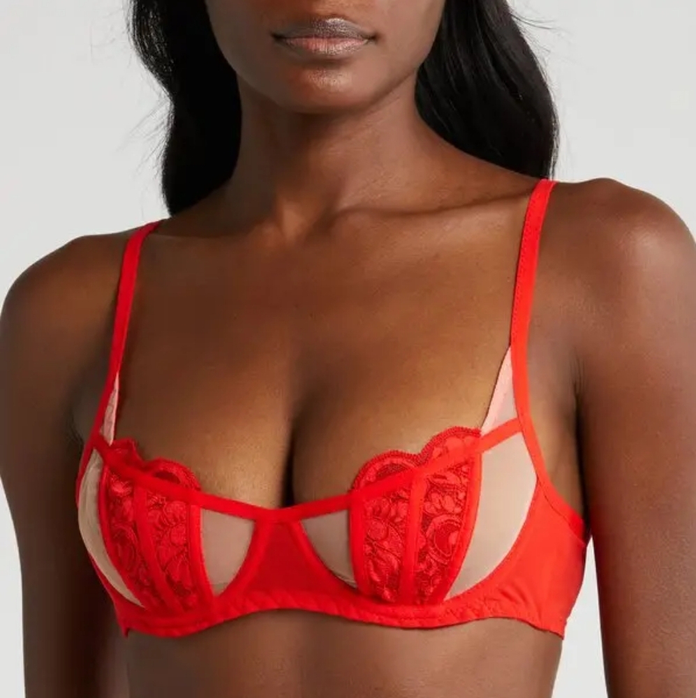 We are HAH x Free People Caged Up Bra in Blood Orange NWT